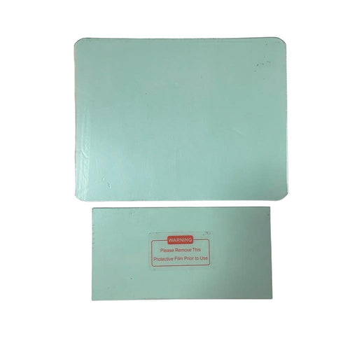 Repuesto para caretas fotosensible fabricados en policarbonato, formado por una pantalla rectangular de PETG incolora que protege la unidad filtro fotosensible.  Medidas: Externo 106x89mm Interno: 96x49mm     Recomendados para la referencia TC-290R