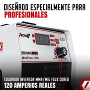Equipo de Soldadura Profesional MINI FLUX MMA/MIG 120AH 110V
