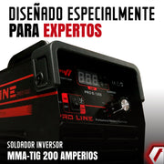 Equipo de soldadura inverter profesional para trabajos ligeros de 200 amperios con conexión a 110V - 220V Marca Tecraft Industry