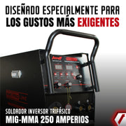Equipo de soldadura industrial proceso MMA/MIG 250Ah 220V Tecraft Industry