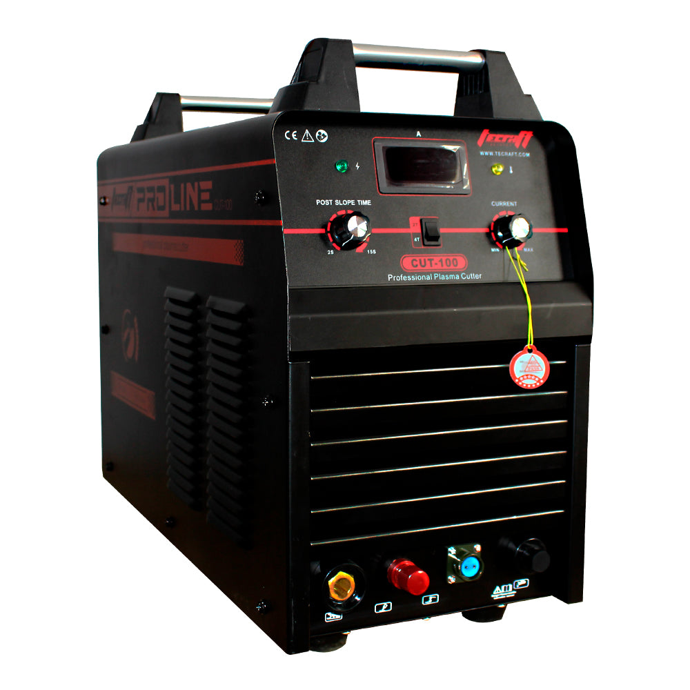 Cortador plasma de 100 amperios con conexión a 380V. Capacidad máxima de corte de 32mm