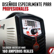 Equipo De Soldadura Profesional Proceso MMA / TIG LIFT de 160Ah 110-220V