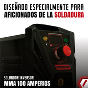 Equipo de soldadura inverter profesional para trabajos livianos de 100 amperios con conexión a 110V Marca Tecraft Industry
