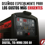 equipo de soldadura tig pulsado de 200 amperios con conexión a 110 -220V marca tecraft industry