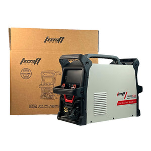 Soldador inversor profesional Multiproceso MMA/TIG LIFT/MIG Flux Cored de 160 amperios con conexión a 110/220V bifásico marca Tecraft Industry de tecnología alemana.