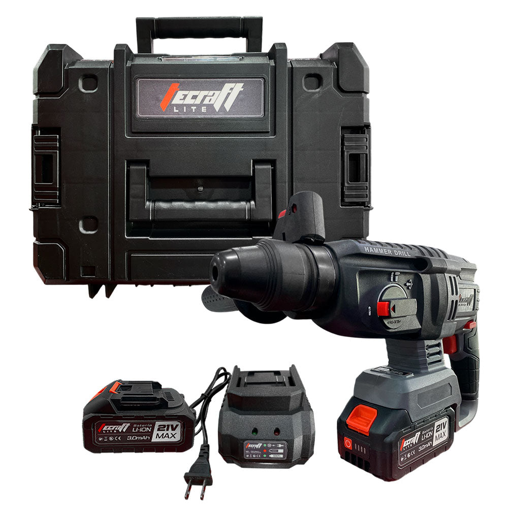 Rotomartillo Inalámbrico SDS PLUS 800W 21v sin escobillas marca Tecraft Industry