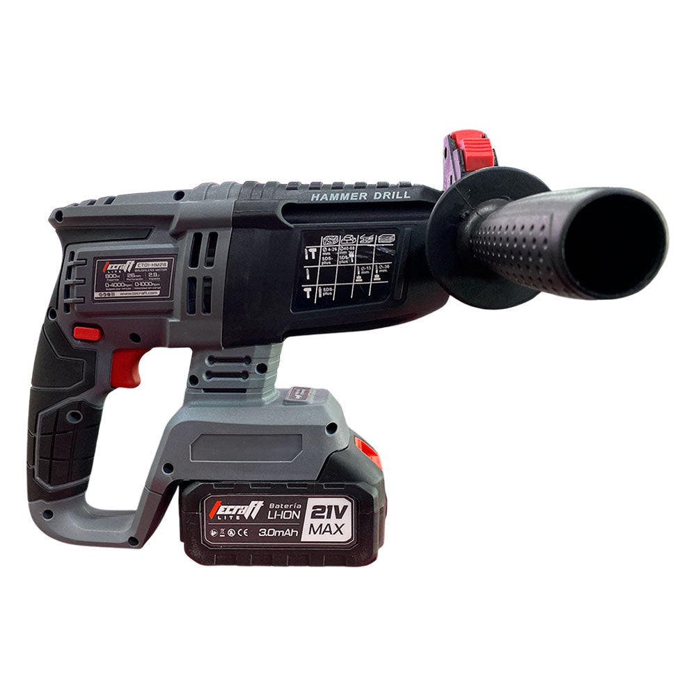 Rotomartillo Inalámbrico SDS PLUS 800W 21v sin escobillas marca Tecraft Industry