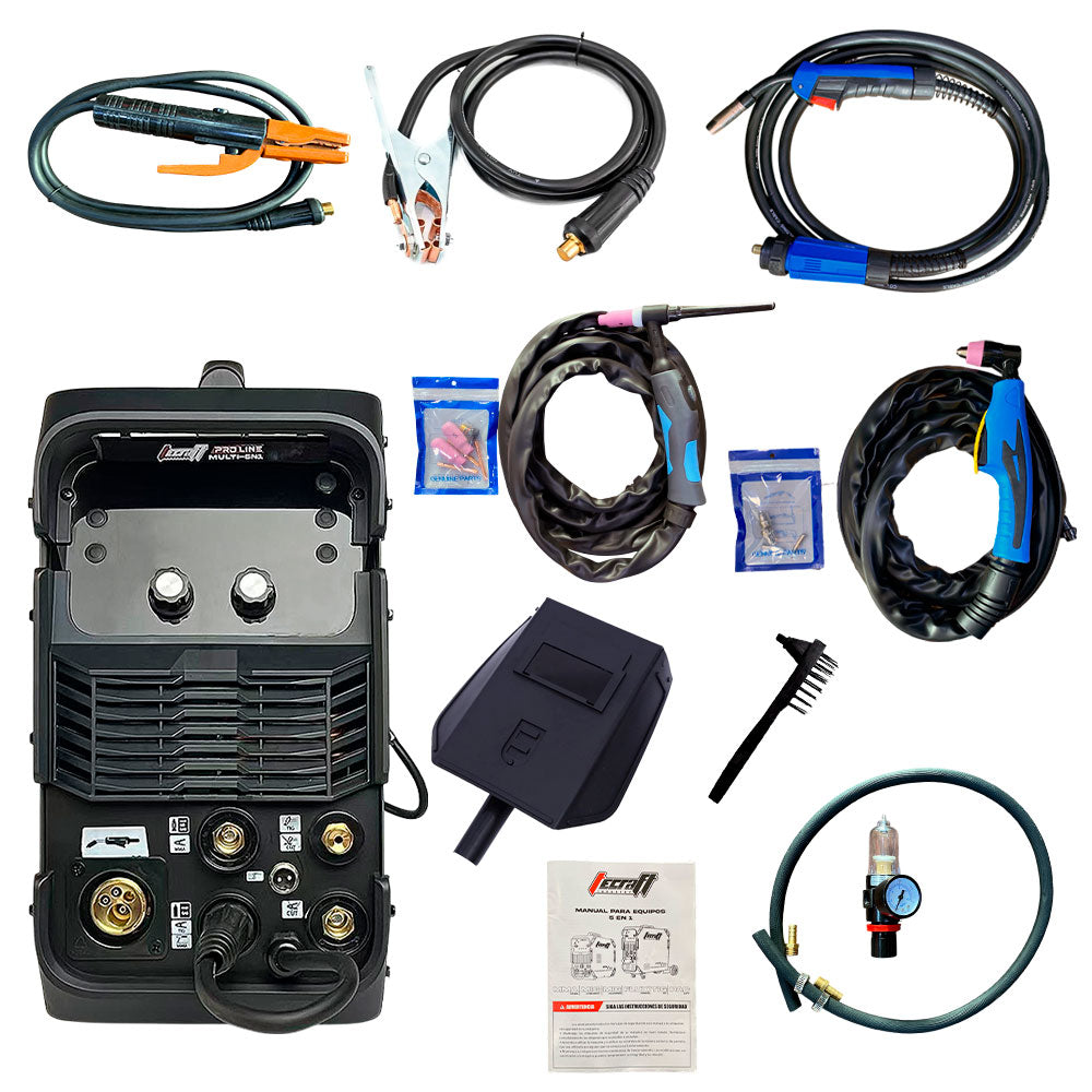 Soldador inversor Multiproceso MMA/MIG/FLUX/PAC/TIG HF 200AH 110/220V