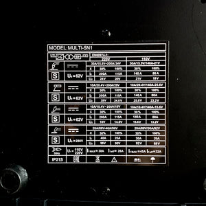 Soldador inversor Multiproceso MMA/MIG/FLUX/PAC/TIG HF 200AH 110/220V