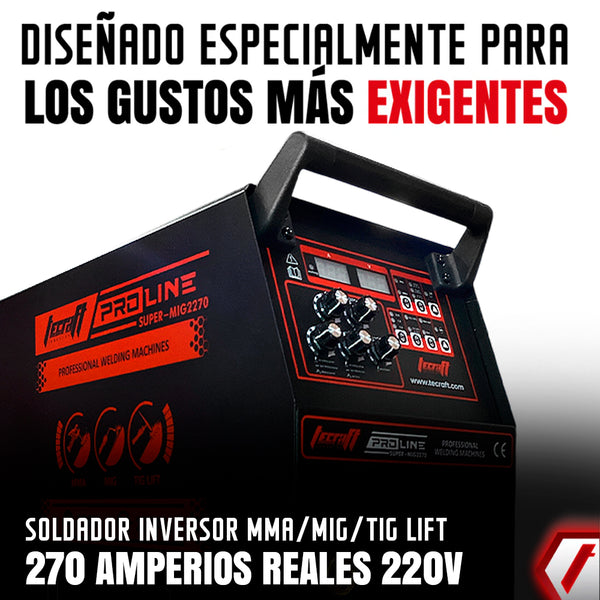 EQUIPO DE SOLDADURA INDUSTRIAL MMA/MIG/TIG LIFT DE 270AH 220V