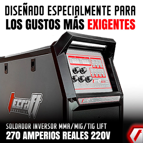 EQUIPO DE SOLDADURA INDUSTRIAL MMA/MIG/TIG LIFT DE 270AH 220V