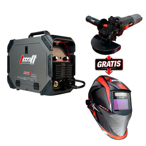 SOLDADOR MULTIPROCESO 180AH 110/220 + CARETA FOTOSENSIBLE Y PULIDORA INDUSTRIAL DE 4.1/2" GRATIS