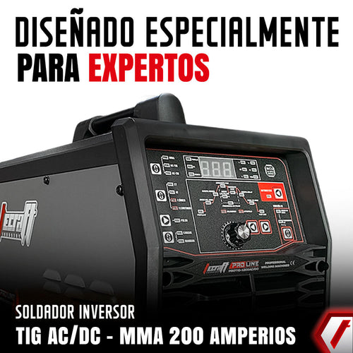 Soldador Inversor Proceso MMA/TIG HF/TIG EN FRIO/PULSADO AC/DC de 200AH 110/220V