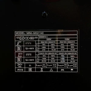 Soldador inversor profesional proceso MMA/TIG LIFT/MIG de 140 amperios con conexión a 110/220V bifásico marca Tecraft Industry de tecnología alemana.