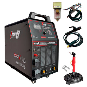Cortador plasma de 60Ah Max corte 23mm con Compresor Incorporado