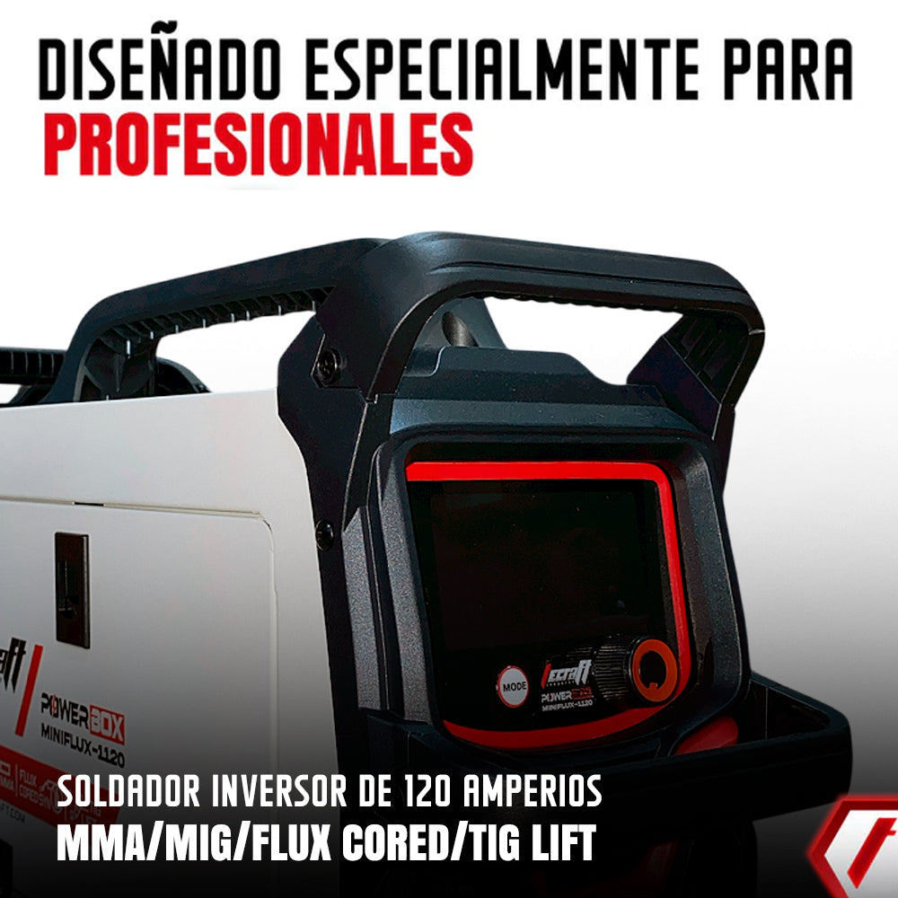 Soldador Inversor Multiproceso MINI FLUX MMA/MIG/TIF LIFT 120AH 110/220V