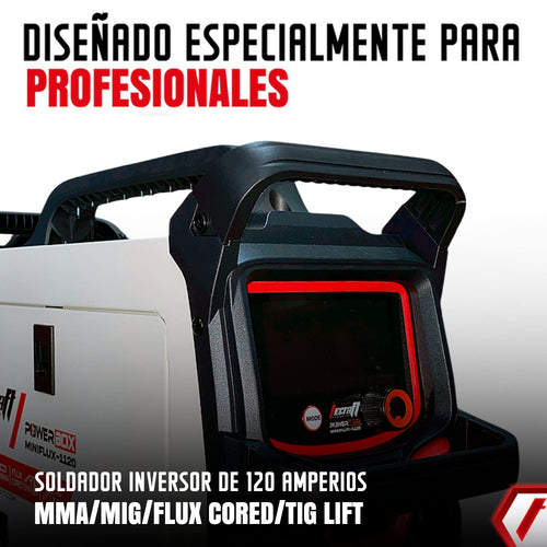 Soldador Inversor Multiproceso MINI FLUX MMA/MIG/TIF LIFT 120AH 110/220V