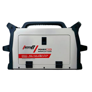 Soldador inversor profesional proceso MMA/MIG FLUX de 120 amperios con conexión a 110/220V bifásico marca Tecraft Industry de tecnología alemana.