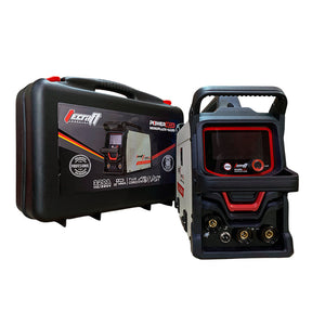 Soldador inversor profesional proceso MMA/MIG FLUX de 120 amperios con conexión a 110/220V bifásico marca Tecraft Industry de tecnología alemana.