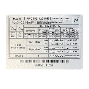 Equipo de soldadura profesional proceso TIG HF/TIG EN FRIO/PULSADO/MMA 200AH 110/220V