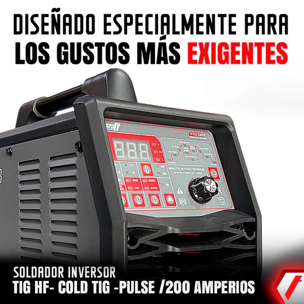 Equipo de soldadura profesional proceso TIG HF/TIG EN FRIO/PULSADO/MMA 200AH 110/220V