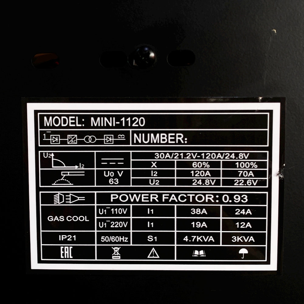Soldador inversor profesional de proceso MMA/TIG LIFT de 120 amperios con conexión a 110/220V bifásico marca Tecraft Industry de tecnología alemana.