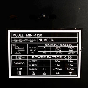 Soldador inversor profesional de proceso MMA/TIG LIFT de 120 amperios con conexión a 110/220V bifásico marca Tecraft Industry de tecnología alemana.