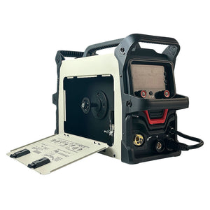 Soldador inversor profesional Multiproceso MMA/TIG LIFT/MIG Flux Cored de 160 amperios con conexión a 110/220V bifásico marca Tecraft Industry de tecnología alemana.