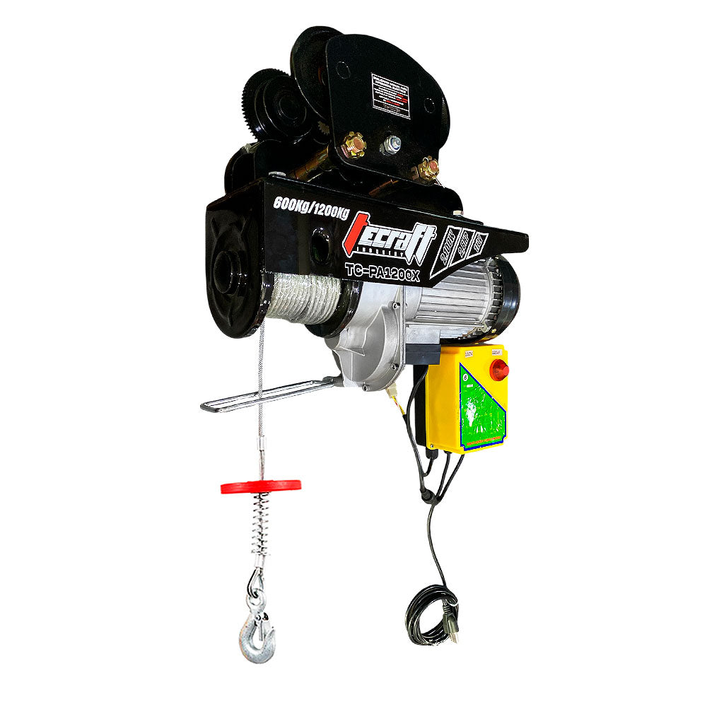 Winche Eléctrico 1200kg 2,8HP con Carro de Movilización Horizontal