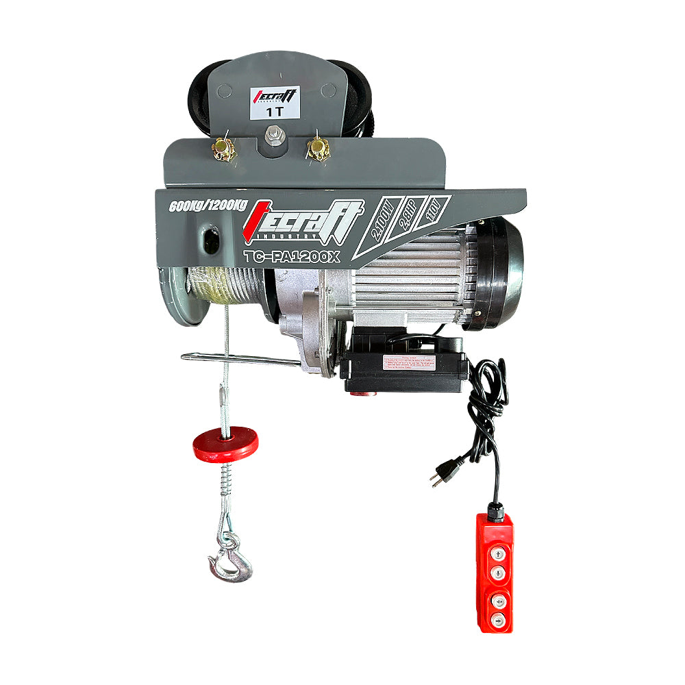 Winche Eléctrico 1200kg 2,8HP con Carro de Movilización Horizontal