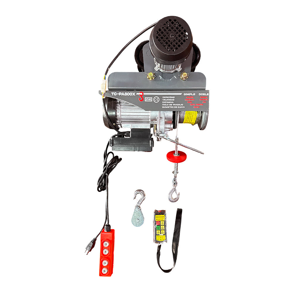 Winche Eléctrico 800kg 2HP con Carro de Movilización Horizontal