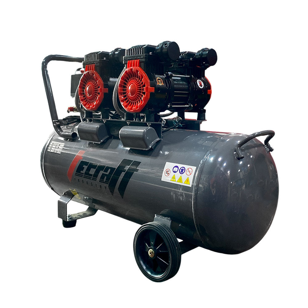 Compresor Profesional de tiro directo marca Tecraft Industry de 70L 3HP con conexión a 110v.