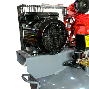 Compresor Profesional de Polea marca Tecraft Industry de 120L 2HP con conexiona 110v.