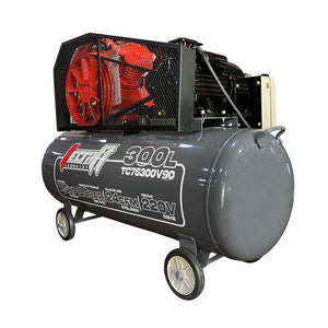 Compresor Profesional de Polea marca Tecraft Industry de 300L 7,5HP con conexiona 220v.