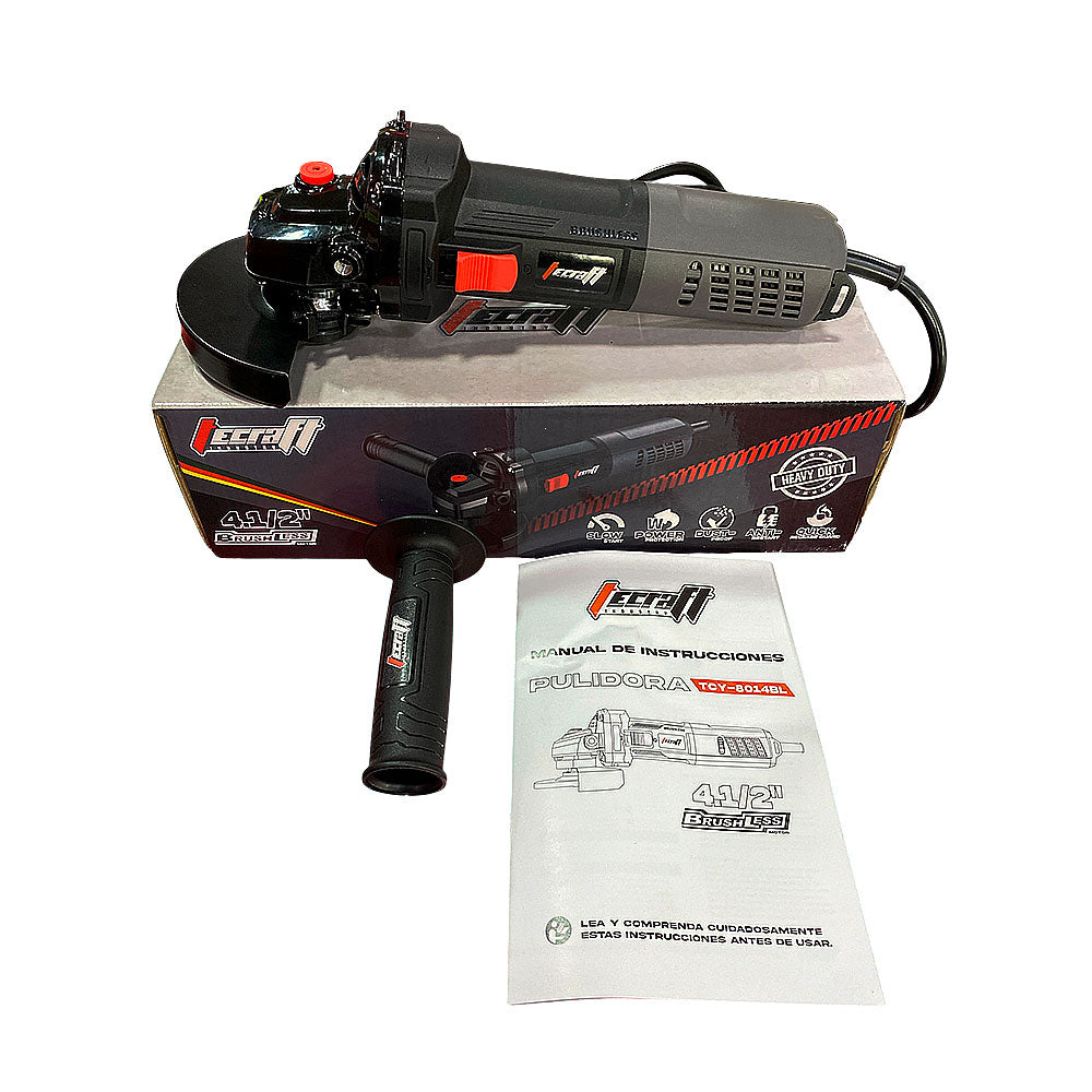 Pulidora Industrial de 4. 1/2" 1300W sin escobillas 