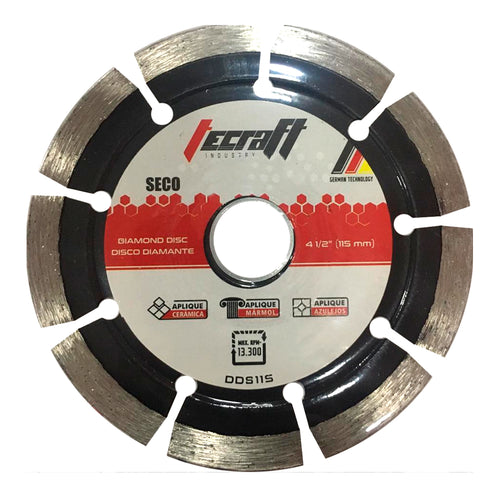 Disco diamantado tipo segmentado  de 4.1/2