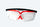 Lentes de Protección Clásico Transparente marco negro y rojo