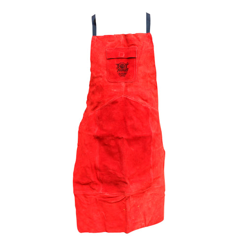 Delantal de carnaza sin mangas color rojo talla única