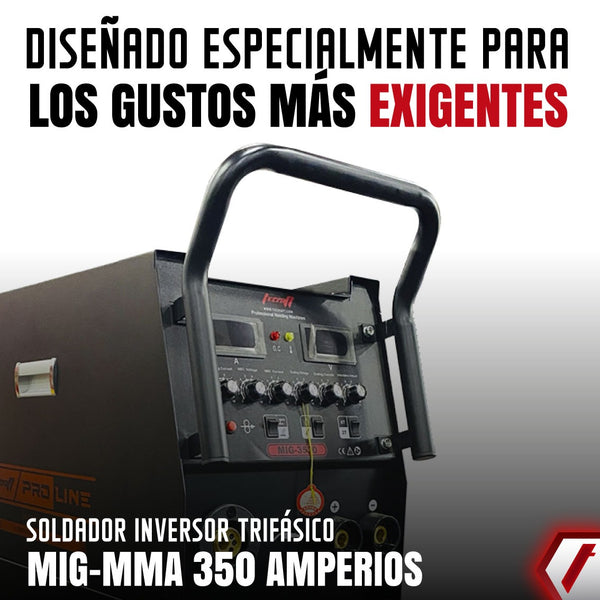 Equipo de soldadura industrial proceso MMA/MIG 350Ah 220V Tecraft Industry