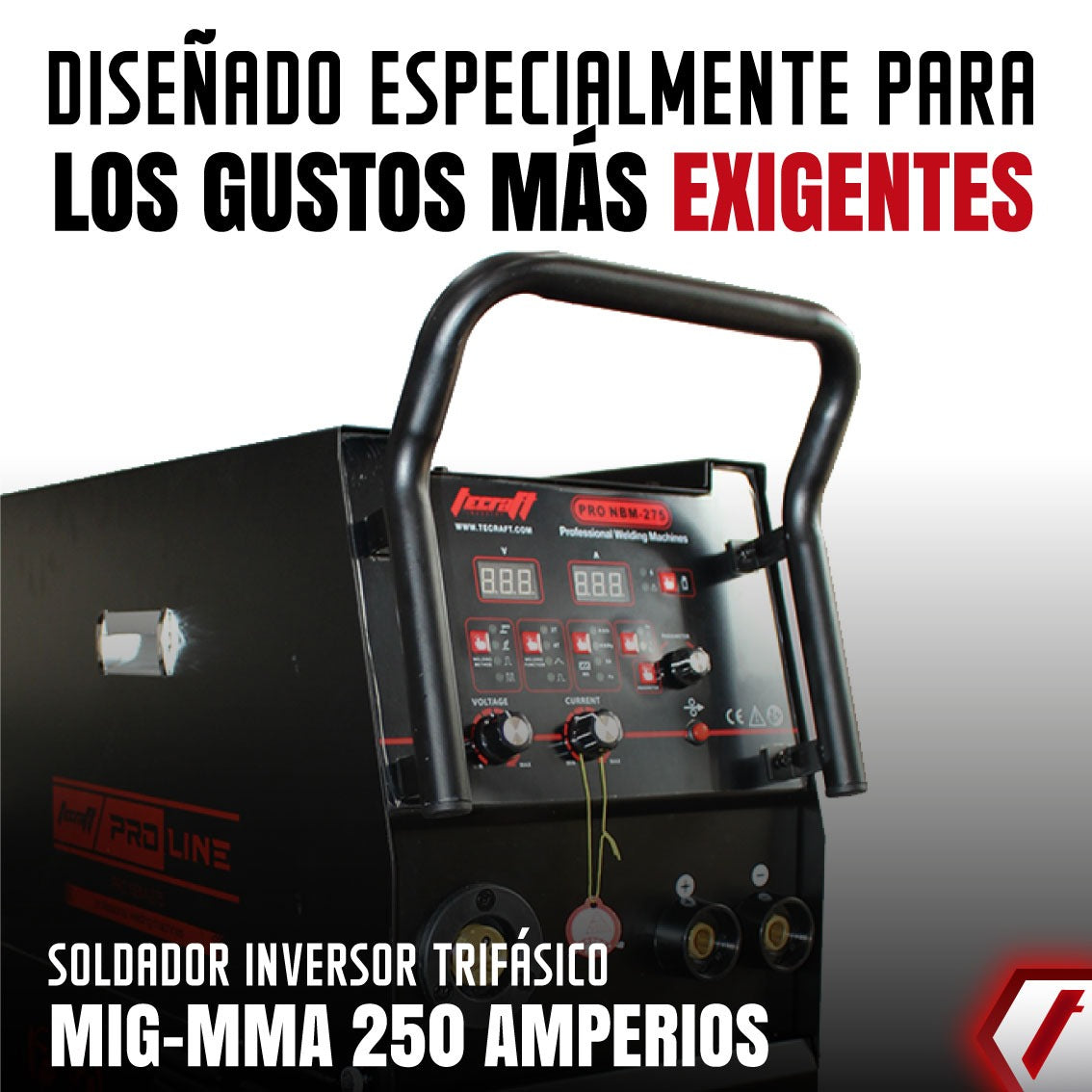 Equipo de soldadura industrial proceso MMA/MIG 250Ah 220V Tecraft Industry