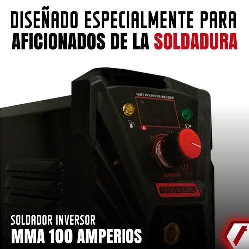Equipo de soldadura inverter profesional  para trabajos livianos de 100 amperios con conexión a  110V Marca Tecraft Industry 