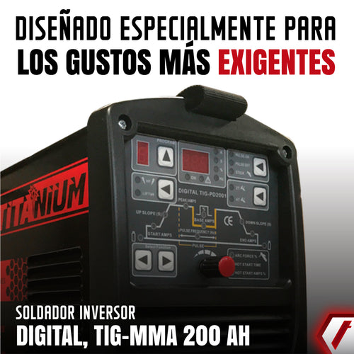 equipo de soldadura tig pulsado de 200 amperios con conexión a 110 -220V marca tecraft industry 
