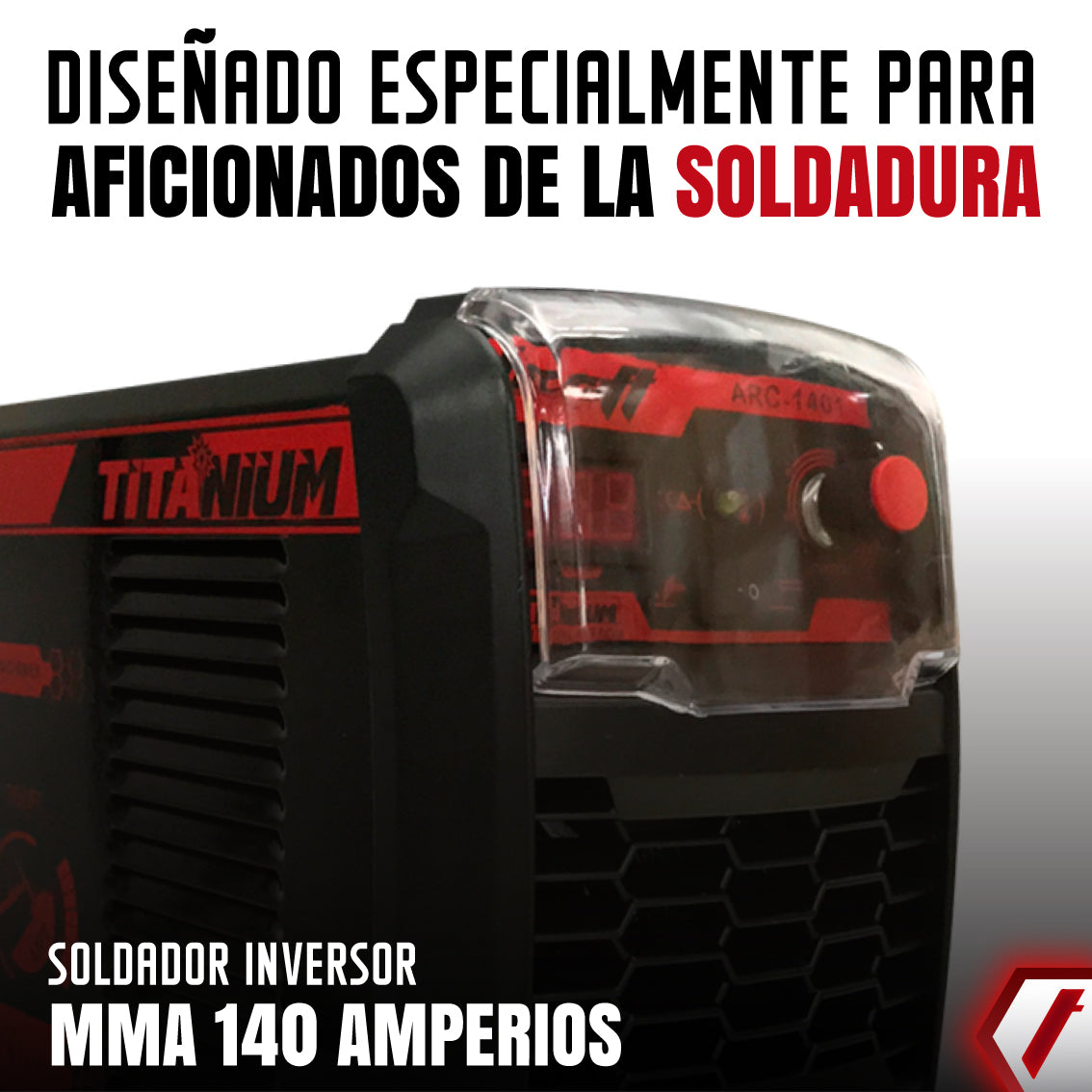 Equipo de soldadura inverter industrial  para trabajos livianos de 140 amperios con conexión a  110V - 220V Marca Tecraft Industry  